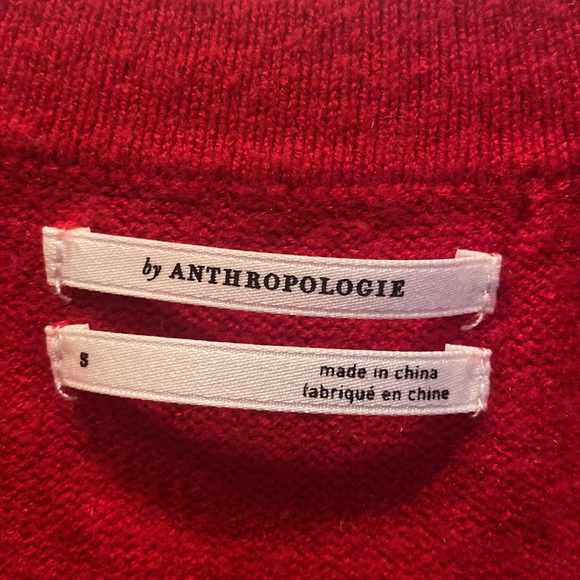 Holiday red Anthropologie sweater, like new - Picture 2 of 5